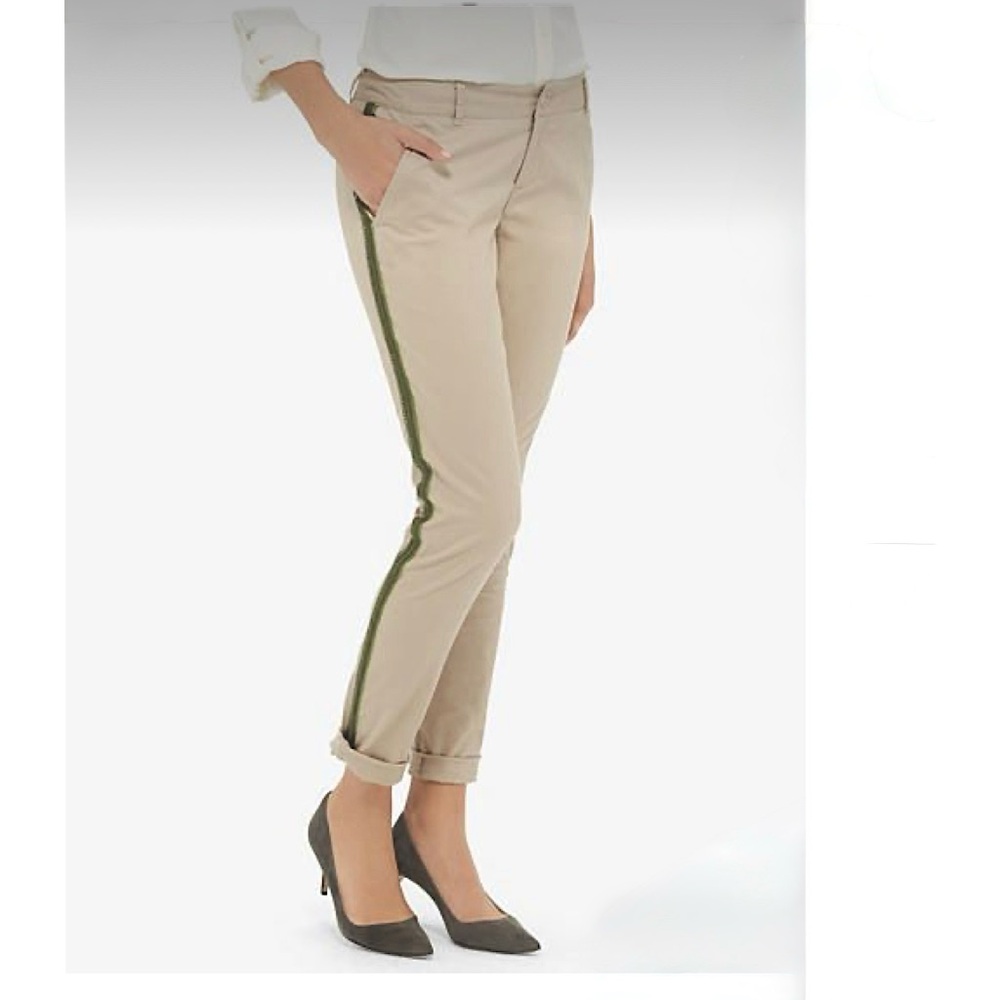 THE LIMITED OLIVE TUXEDO ROLLED CUFF PANT